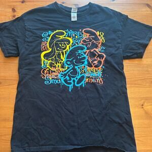 Medium Smurf Smurfette Gildan T Shirt black